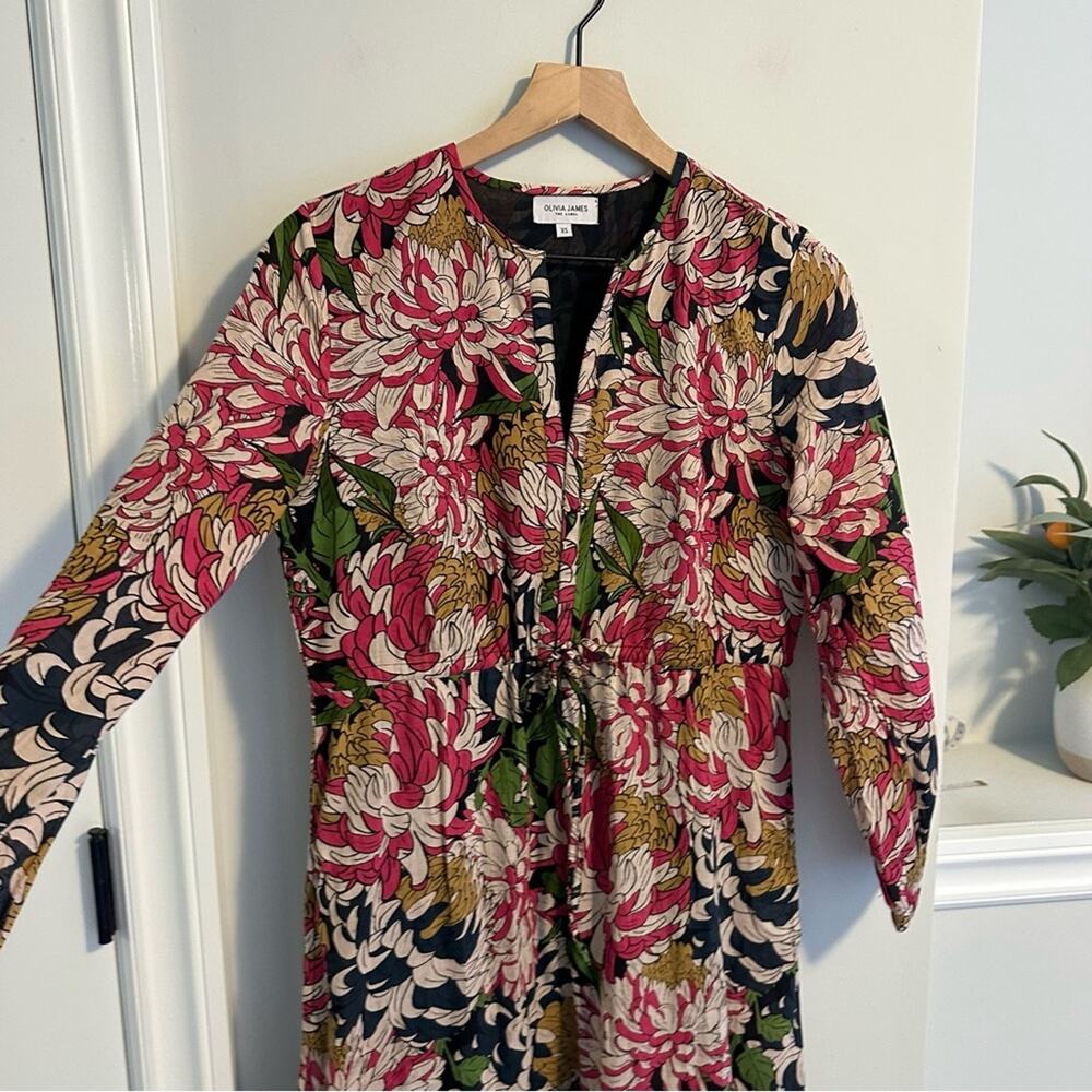 Tuckernuck Olivia James The Label Navy Pink Floral Cotton Maxi Dress XS - Picture 11 of 13
